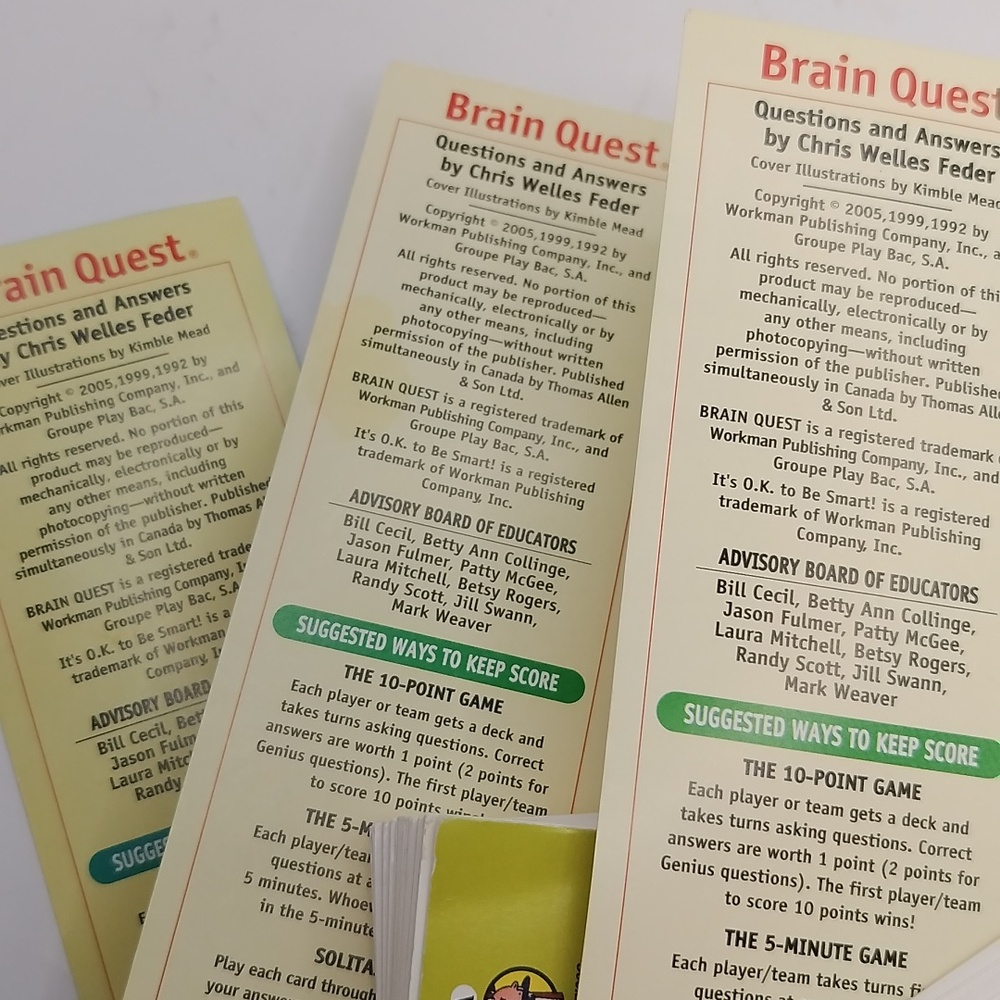 Brain Quest Q&A Grade 1 (Decks 1 & 2) and Grade 2 (Deck 1) Revised 3rd Ed 2005 - Picture 12 of 14